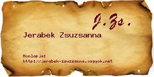 Jerabek Zsuzsanna névjegykártya
